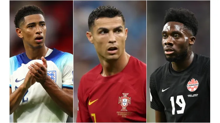 Francois Nel/Claudio Villa/Getty Images - Jude Bellingham, Cristiano Ronaldo e Alphonso Davies