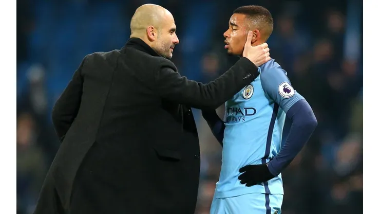 Alex Livesey / Correspondente / Getty Images - Jesus e Guardiola no City.