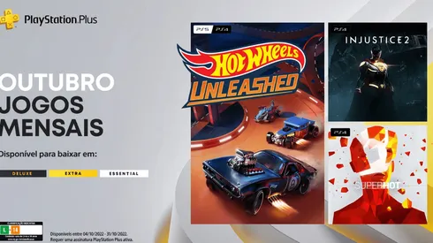 PlayStation Plus: Injustice 2, Hot Wheels Unleashed e Superhot são os jogos gratuitos de outubro