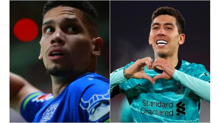 Hector Vivas/Getty Images; Lee Smith - Pool/Getty Images - Paulinho do Bayer Leverkusen e Firmino do Liverpool