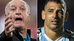 Fotos: Jorge Rodrigues/AGIF e Thiago Ribeiro/AGIF - Felipão e Diego Souza: centroavante negou atrito com o treinador