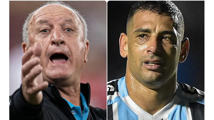 Fotos: Jorge Rodrigues/AGIF e Thiago Ribeiro/AGIF - Felipão e Diego Souza: centroavante negou atrito com o treinador