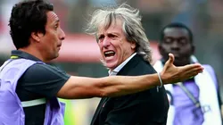 Foto: Daniel Apuy/Getty Images - Jorge Jesus durante a final da Libertadores de 2019, conquistada pelo Flamengo em Lima