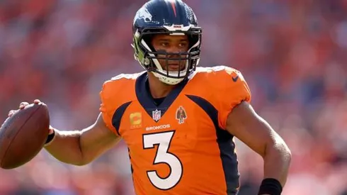 Russell Wilson durante o jogo contra o Texans