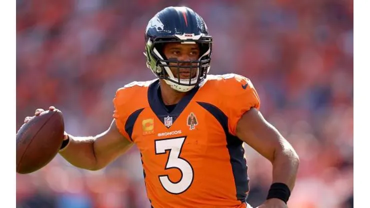 Russell Wilson durante o jogo contra o Texans
