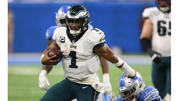Jalen Hurt contra o Lions na primeira rodada