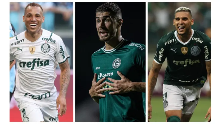 Montagem: fotos de Cesar Greco e Heber Gomes/AGIF - Pedro Raul ganha menos que os reservas Breno Lopes e Navarro, do Palmeiras