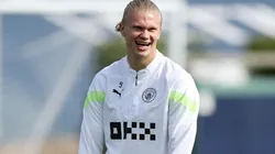 Charlotte Tattersall / Correspondente / Getty Images - Haaland em sessão de treino do City.