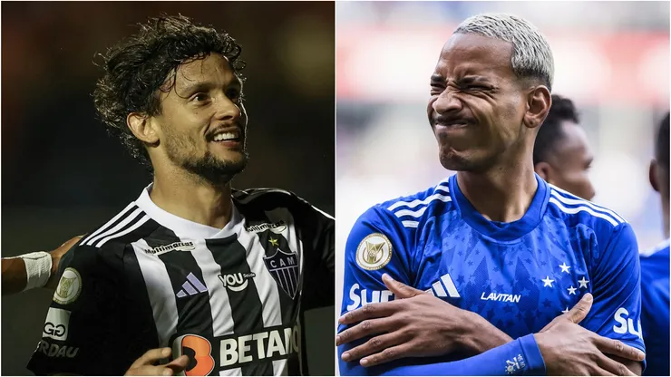Scarpa do Atlético e Matheus Pereira do Cruzeiro. Foto: Pedro Souza/Atlético; Gustavo Aleixo/Cruzeiro