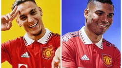 Divulgação/Manchester United. Antony e Casemiro, crias do São Paulo, chegaram aos Red Devils na mesma janela de transferência