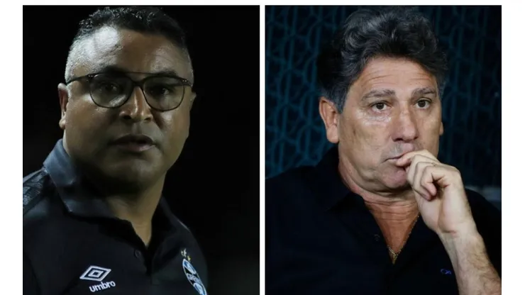 Foto Roger Machado: Joao Vitor Rezende Borba/AGIF - Foto Renato Portaluppi:(Photo by Alexandre Schneider/Getty Images)
