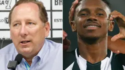 Fotos: Vitor Silva/Botafogo/Divulgação - Textor e Jeffinho: empresário se manifestou sobre o jovem do Botafogo, que foi alvo do Athletico