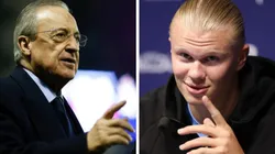 Foto Florentino Pérez: (Photo by Eric Alonso/Getty Images) - Foto Haaland: (Photo by George Wood/Getty Images)