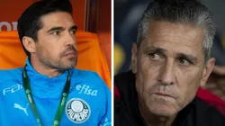 Montagem: fotos de Fernando Moreno e Jorge Rodrigues/AGIF - Abel e Jorginho trocaram farpas recentemente pelo Brasileirão