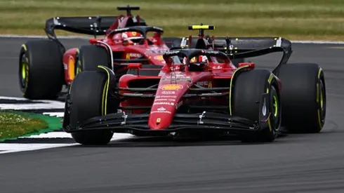 Sainz e Leclerc durante o GP da Grã-Bretanha desta vez