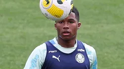 Cesar Greco/Palmeiras - Endrick tem conversa individual com Abel no Palmeiras