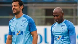 Fred e Sassá em treinamento na Toca, em 2018 - Foto: Vinnicius Silva/Cruzeiro