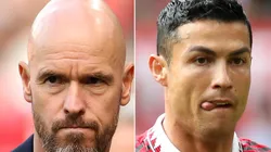 Fotos: Jan Kruger/Getty Images/Inglaterra - Ten Hag e Cristiano Ronaldo: situação desagradou o técnico do Manchester United