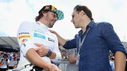 Alonso e Massa durante o GP da França, em 2018