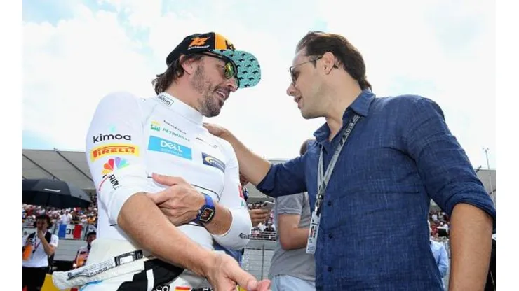 Alonso e Massa durante o GP da França, em 2018