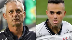 Fotos: Fernanda Luz/AGIF e Marcello Zambrana/AGIF - Lisca e Luan: técnico do Santos elogiou o meia-atacante do rival