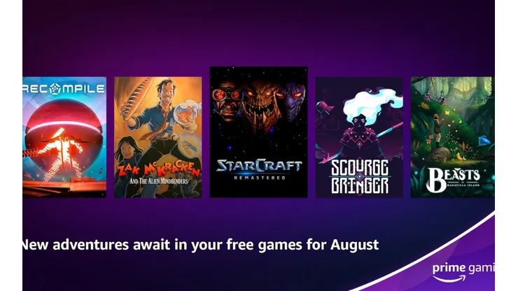 Prime Gaming revela os jogos grátis de agosto com StarCraft Remastered e mais