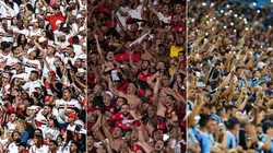 Foto: Jorge Rodrigues/AGIF; Foto: Marcello Zambrana/AGIF; Foto: Pedro H. Tesch/AGIF - Torcida do São Paulo, Flamengo e Grêmio