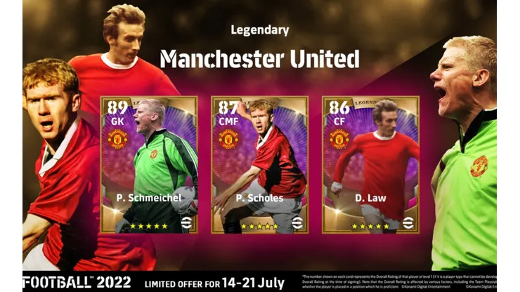 eFootball 2022 anuncia cartas Lendárias de jogadores do Manchester United
