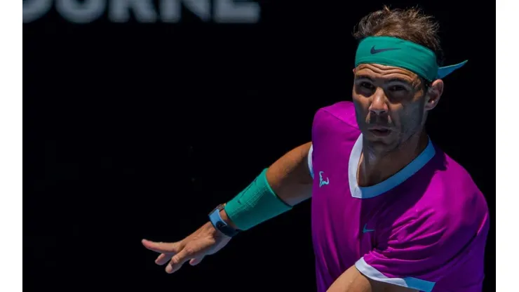 Rafael Nadal durante sua partida contra Yannick Hanfmann no Australian Open (Getty Images)
