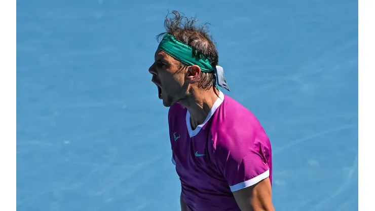 Nadal comemorou a vitória contra Adrian Mannarino (Getty Images)
