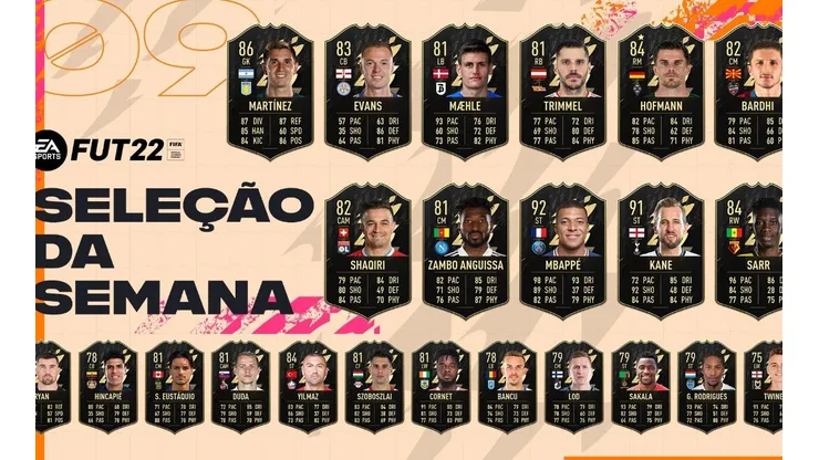 FIFA 22: Mbappé e Kane são os destaques do Time da Semana