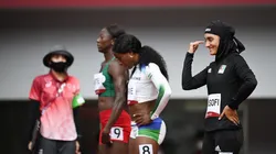Antes da tomada de poder, Kamia Yousufi representou o Afeganistão na prova dos 100m nas Olimpíadas de Tóquio | Crédito: Getty Images