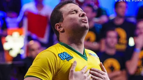 Bruno Foster durante o november nine da WSOP 2014 (Foto: Jayne Furman/PokerNews)