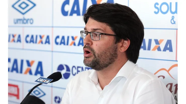 Guilherme Bellintani trouxe à tona os passos do Bahia no mercado e sobre a postura no “fator Gilberto” - Foto:Fotos: Felipe Oliveira / EC Bahia
