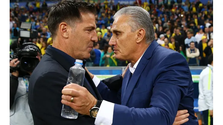 Berizzo e Tite, técnicos de Paraguai e Brasil, respectivamente (Foto: Getty Images)