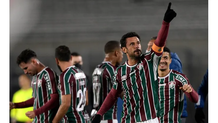Jogadores do Fluminense comemoram uma grande vitória contra o River Plate (Foto: Getty Images)