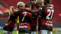 Comemoração gol Flamengo x Palmeiras (Foto: Alexandre Vidal / Flamengo)