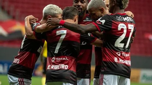 Comemoração gol Flamengo x Palmeiras (Foto: Alexandre Vidal / Flamengo)