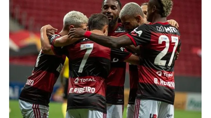 Comemoração gol Flamengo x Palmeiras (Foto: Alexandre Vidal / Flamengo)