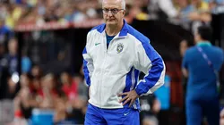 LAS VEGAS, NEVADA - JULY 06: Head coach Dorival Junior of Brazil looks on prior to during the CONMEBOL Copa America 2024 quarterfinal match between Uruguay and Brazil at Allegiant Stadium on July 06, 2024 in Las Vegas, Nevada. (Photo by Kevork Djansezian/Getty Images)