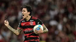 Pedro jogador do Flamengo comemora seu gol. Foto: Thiago Ribeiro/AGIF