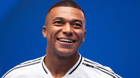 Mbappé em apresentação ao Real Madrid. (Foto de David Ramos/Getty Images)