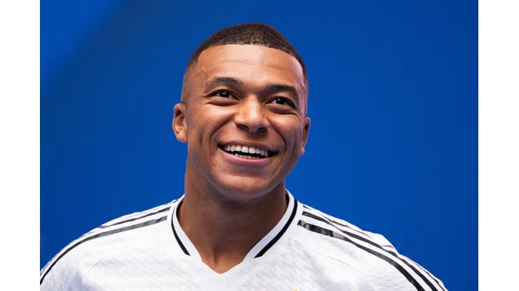 Mbappé em apresentação ao Real Madrid. (Foto de David Ramos/Getty Images)