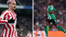 Foto 1: Griezmann, destaque do Atlético de Madrid e um dos principais nomes da Seleção Francesa - Por: Angel Martinez/Getty Images; Foto 2; Luiz, jovem atacante brasileiro que vem se destacando em seu início de trajetória pelo Betis - Por: Fran Santiago/Getty Images