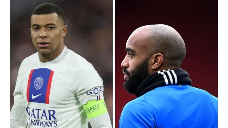 Foto 1: Mbappe, destaque do PSG - Por: Alex Grimm/Getty Images; Foto 2: Lacazette, atacante camisa 10 do Lyon - Por: Laurence Griffiths/Getty Images