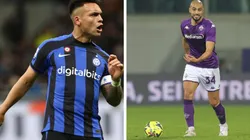 Foto 1: Lautaro Martinez, vice-artilheiro da Série A, capitão e camisa 10 da Inter - Por: Marco Luzzani/Getty Images; Foto: Amrabat, um dos destaques do Marrocos na Copa do Mundo, titular da Fiorentina - Por: Gabriele Maltinti/Getty Images