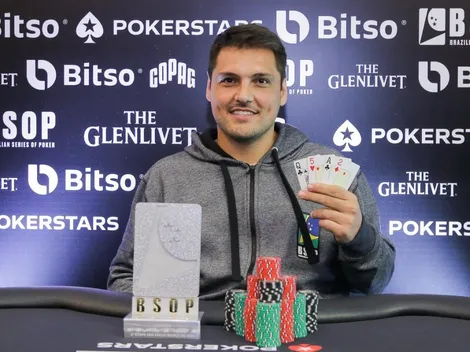 Thiago Grigoletti subiu ao topo do pódio no BSOP