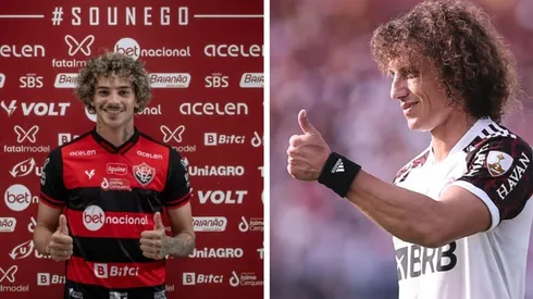 Foto 1: Yan Souto apresentado no Vitória - Por: Pietro Carpi; Foto 2: David Luiz em ação pelo Flamengo - Por: Ettore Chiereguini/AGIF