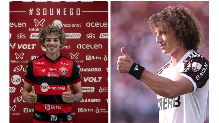Foto 1: Yan Souto apresentado no Vitória - Por: Pietro Carpi; Foto 2: David Luiz em ação pelo Flamengo - Por: Ettore Chiereguini/AGIF