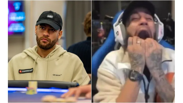 Neymar na verdade teria perdido "dinheiro fictício" na roleta virtual de um site de jogos de azar (Fotos: Eloy Cabacas/PokerStars e Reprodução/Facebook)